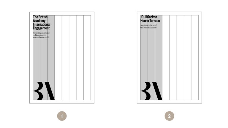 Diagram of the British Academy monogram and title placement