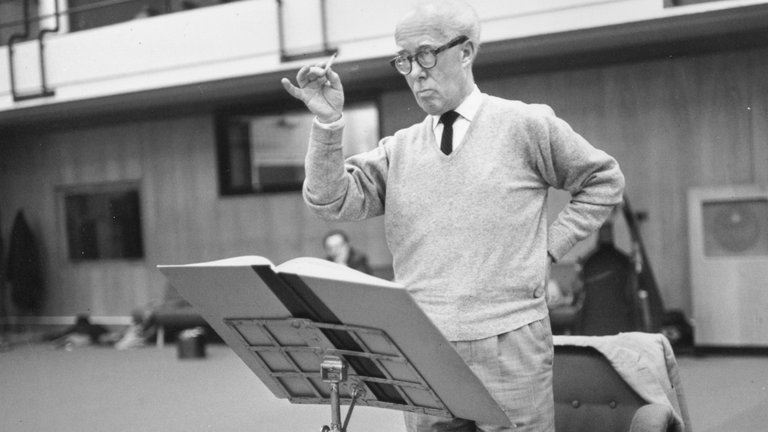 Roberto Gerhard directing music