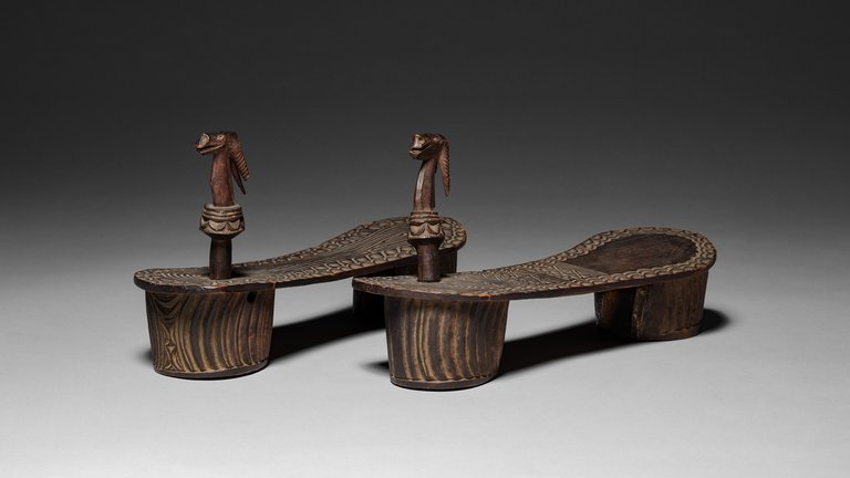 Sandals (mitalawanda / mitawanda) or Clogs (kiatu cha mti), c.1800s. Africa, Central Africa, Democratic Republic of Congo, unidentified carver.