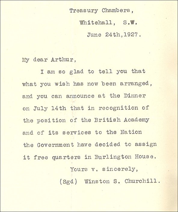A Letter from Winston Churchill to Arthur Balfour about Burlington Gardens