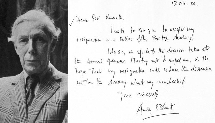 Anthony Blunt's resignation letter