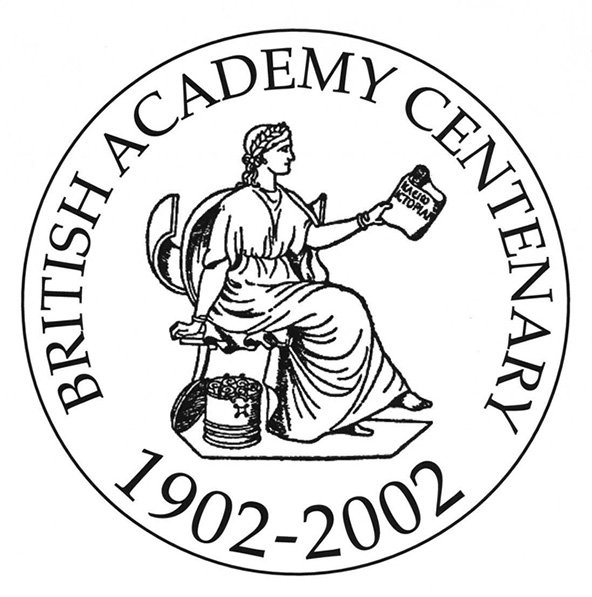 The British Academy logo celebrating its centenary in 2002.