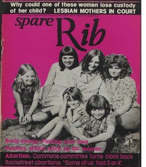 Cover of Spare Rib magazine, showing a same-sex female couple with their four children