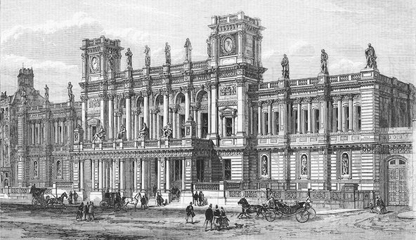 Façade of Burlington Gardens print
