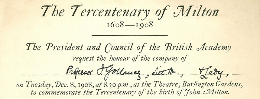 Burlington Gardens Milton invitation