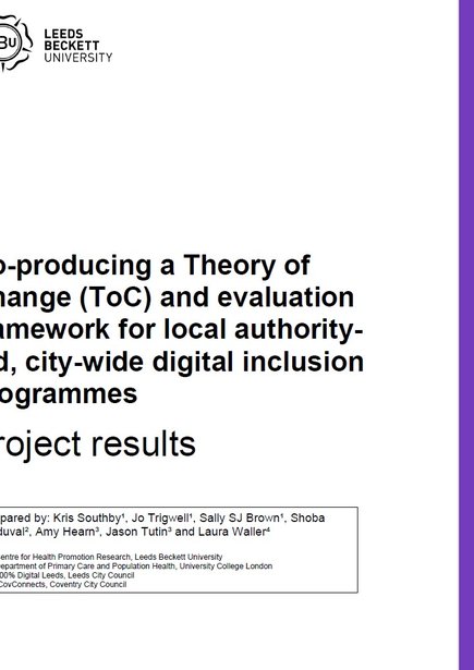 Co-producing a Theory of Change and Evaluation Framework report cover