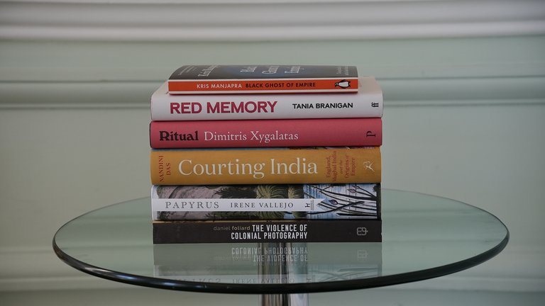 Photograph of shortlisted books