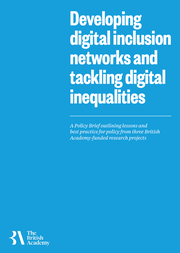 Front cover of Developing digital inclusion networks and tackling digital inequalities: Policy Brief