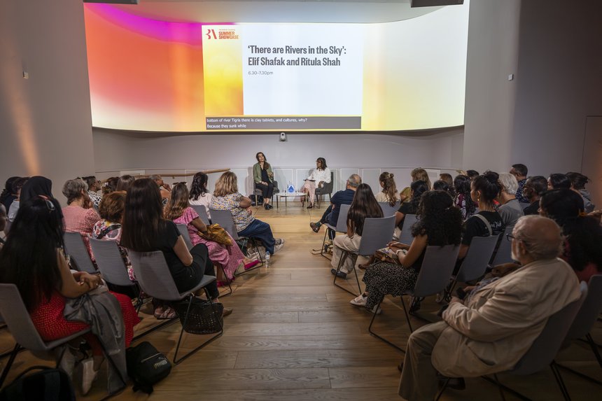 Elif Shafak, winner of the 2024 President's Medal, in conversation with Ritula Shah at the Summer Showcase 2025 in front of a live audience