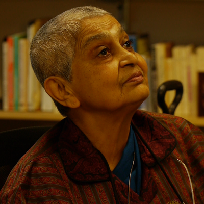 Portrait photo of Professor Gayatri Chakravorty Spivak FBA
