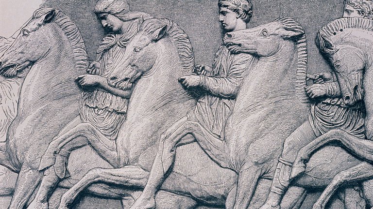 People on horses from the Parthenon Frieze