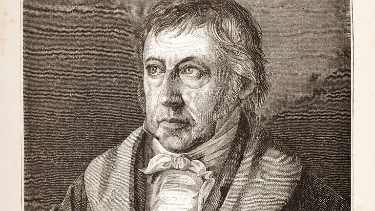 Engraving of German philosopher Georg Wilhelm Friedrich Hegel 1882