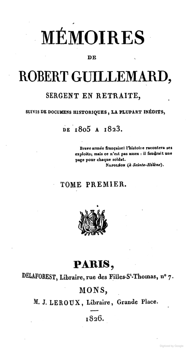 Mémoires de Robert Guillemard-Cover