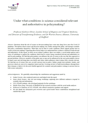 Front cover of report with abstract and acknowledgements