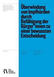 Front page of Overcoming Barriers to Vaccination by Empowering Citizens to Make Deliberate Choices (German translation)