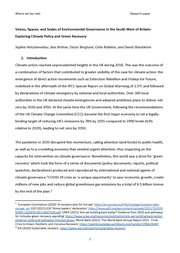 Front page of 'Voices, spaces, and scales of Environmental Governance in the South West of Britain: Exploring Climate Policy and Green Recovery'
