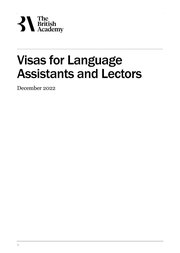 Front page of the 'Visas for language assistants and lectors' report