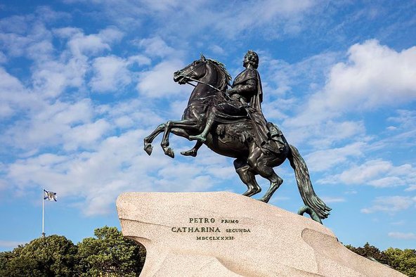 Photograph of Bronze Horseman monument of Peter the Great in Saint Petersburg, Russia