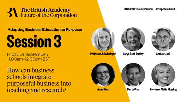 How can business schools integrate purposeful business into teaching and research?