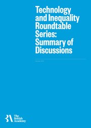 Front cover of Technology and Inequality Roundtable Series Summary of Discussions