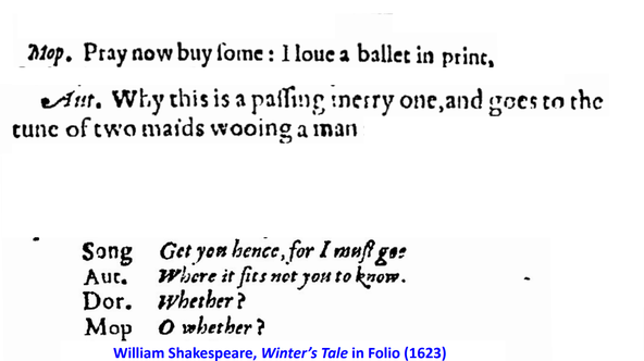 Excerpt from the Winter's Tale (1623).