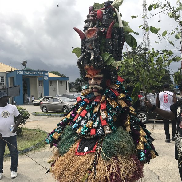 An elaborate agaba mask