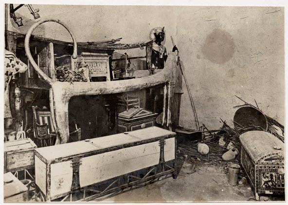 In the antechamber of Tutankhamun’s tomb, December 1922. Photograph by Harry Burton, © Rupert Wace Ancient Art