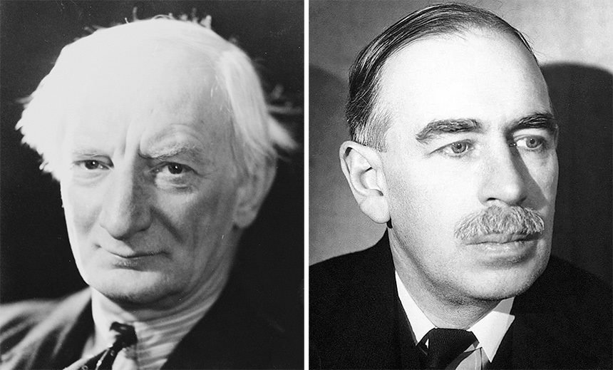 The economists William Beveridge and John Maynard Keynes