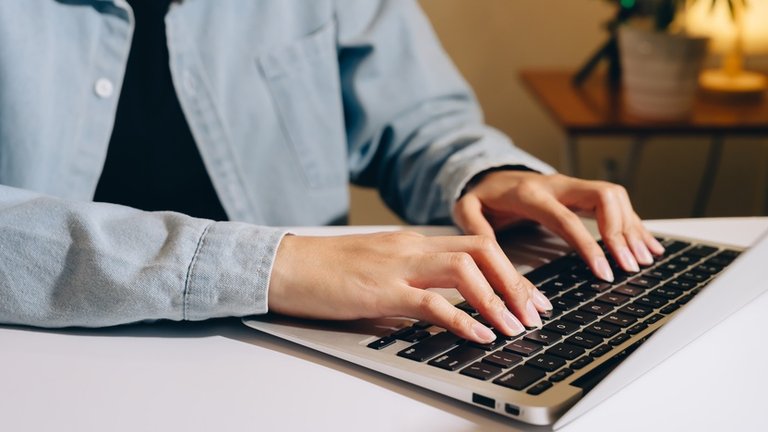 Researcher using a laptop