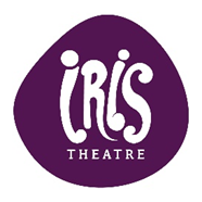A purple circle with text reading Iris Theatre in the centre